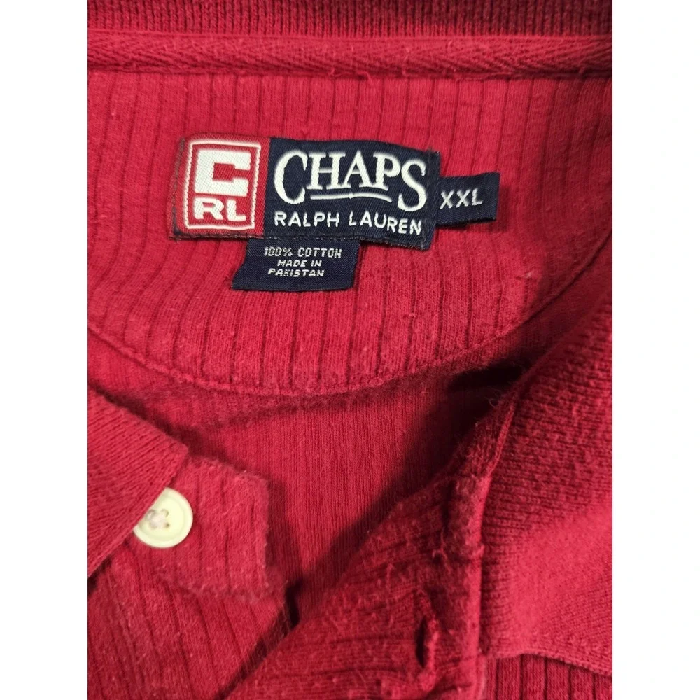Vintage Chaps Ralph Lauren Polo Shirt Men's Size XXL Long Sleeve Cotton Rugby